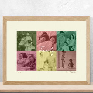 Collage de fotos familiar de estilo de arte pop
