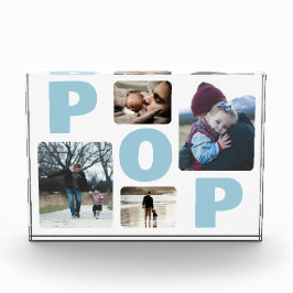 Collage de fotos familiar del Día del Padre Azul