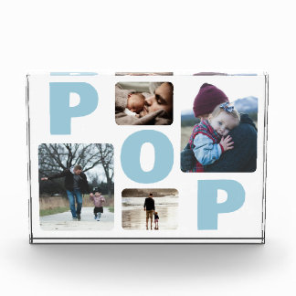 Collage de fotos familiar del Día del Padre Azul