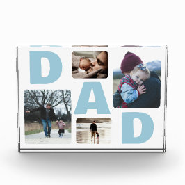 Collage de fotos familiar del Día del Padre Azul