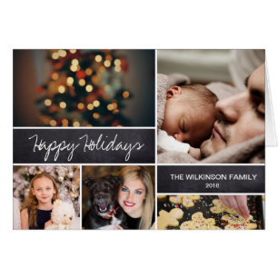 Collage de fotos familiar moderno Happy Holidays