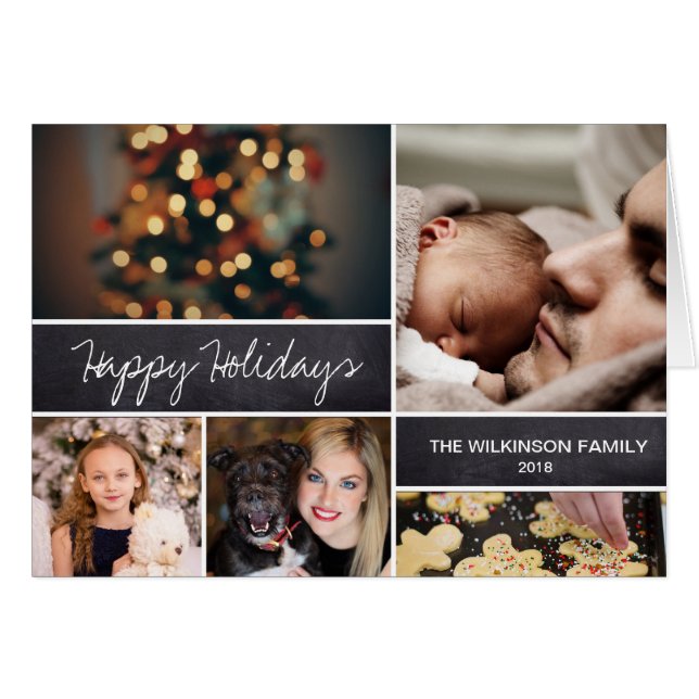 Collage de fotos familiar moderno Happy Holidays (Anverso (Horizontal))