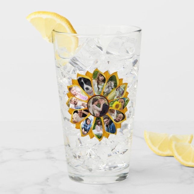 Collage de fotos familiar Sunflower 13 fotos fácil (Anverso (hielo))