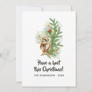 Collage de fotos familiares de Navidad con búho en