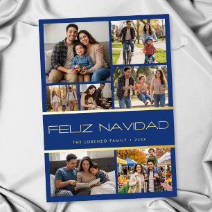 Collage de Fotos Feliz Navidad Azul Moderno 7