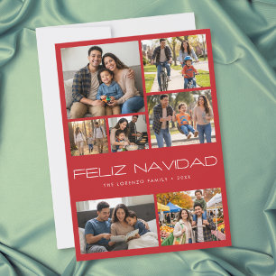 Collage de Fotos Feliz Navidad Rojo Moderno 7
