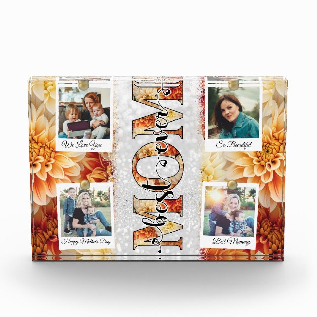 Collage de fotos floral único mejor mamá de todos  (Anverso)