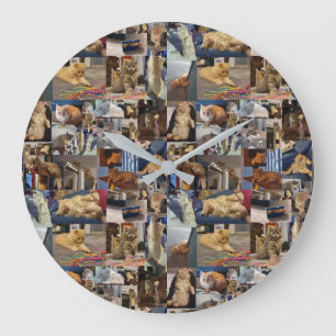Collage de fotos gatito, reloj de pared