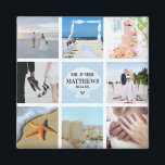 Collage de fotos Imán Boda Favor de la concha<br><div class="desc">Encuentre productos de coordinación en nuestra colección "Seaside Beach Blue"!</div>