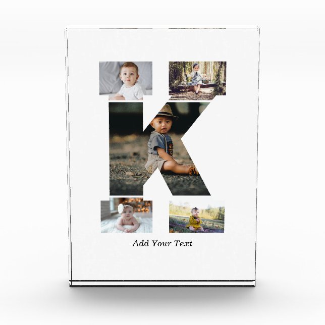 Collage de fotos K de letras negras y blancas (Anverso)