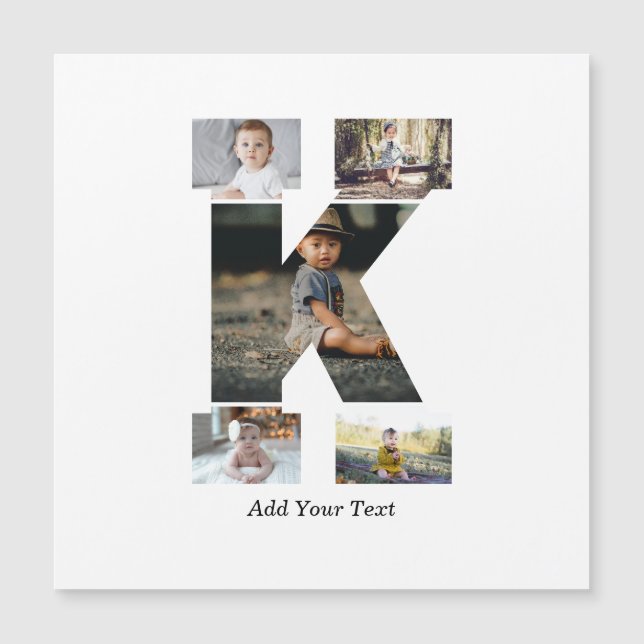 Collage de fotos K de letras negras y blancas (Anverso)