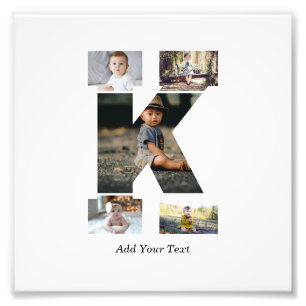 Collage de fotos K de letras negras y blancas