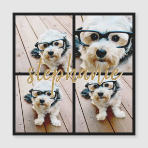 Collage de fotos minimalista de 4 fotos - Negro -