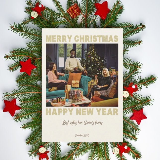 Collage de fotos minimalistas de Beige Tarjeta de  (1)