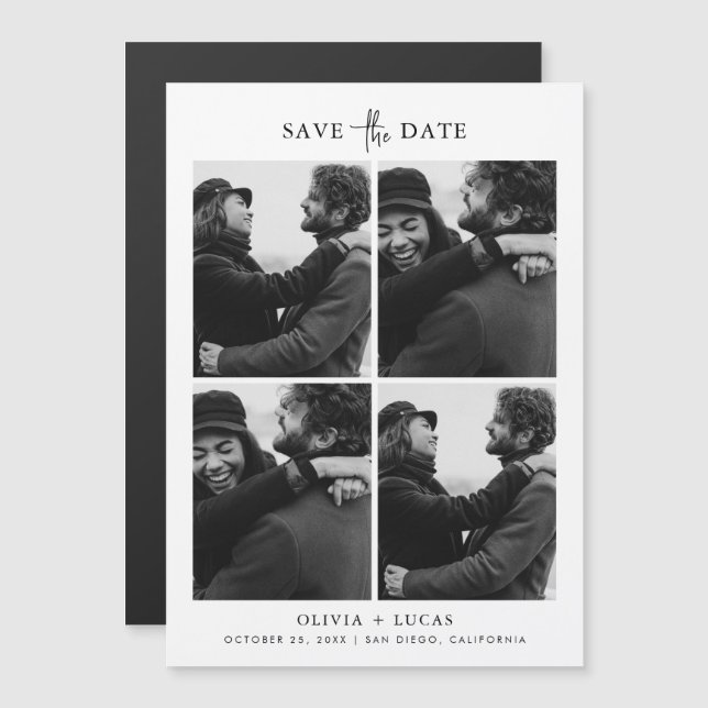 Collage de fotos moda Boda Magnética Guardar La Fe (Anverso/Reverso)