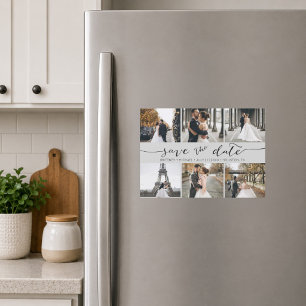Collage de fotos modernas grises para Save the Dat