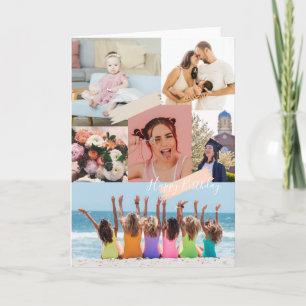 Collage de fotos modernas Tarjeta de cumpleaños fe