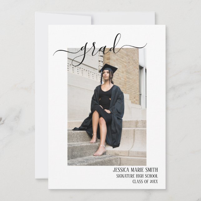 Collage de fotos moderno de Invitación para gradua (Anverso)