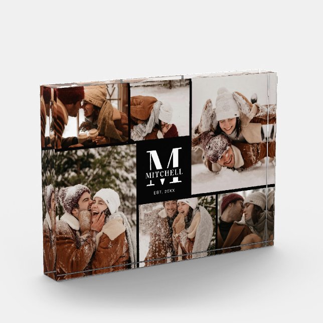 Collage de fotos moderno de la familia blanca y ne (Izquierda)