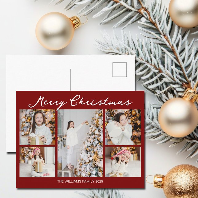 Collage de fotos moderno de Navidad en rojo (Subido por el creador)