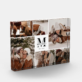 Collage de fotos moderno elegante de la familia bl