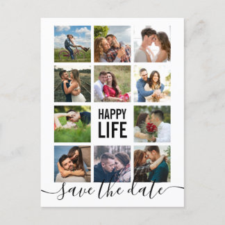 Collage de fotos moderno Guardar la postal de fech