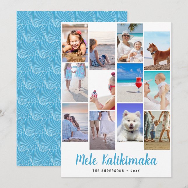Collage de fotos Navidad hawaiano Mele Kalikimaka (Anverso / Reverso)