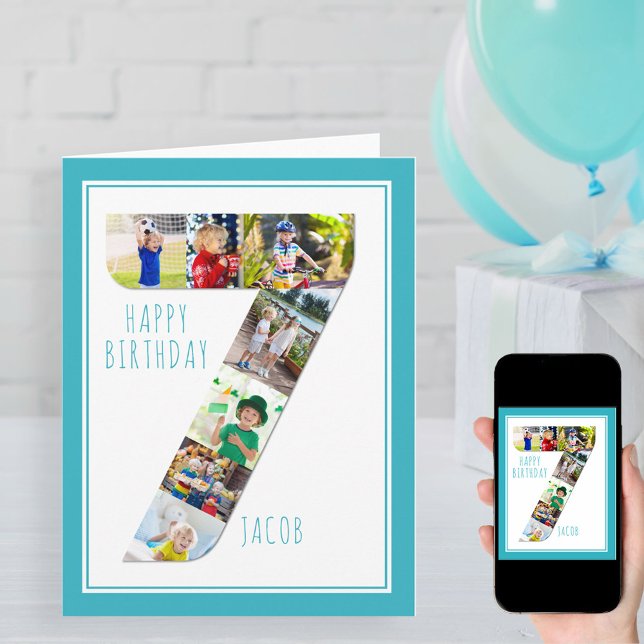 Collage de fotos número 7 Tarjeta de cumpleaños de (Subido por el creador)