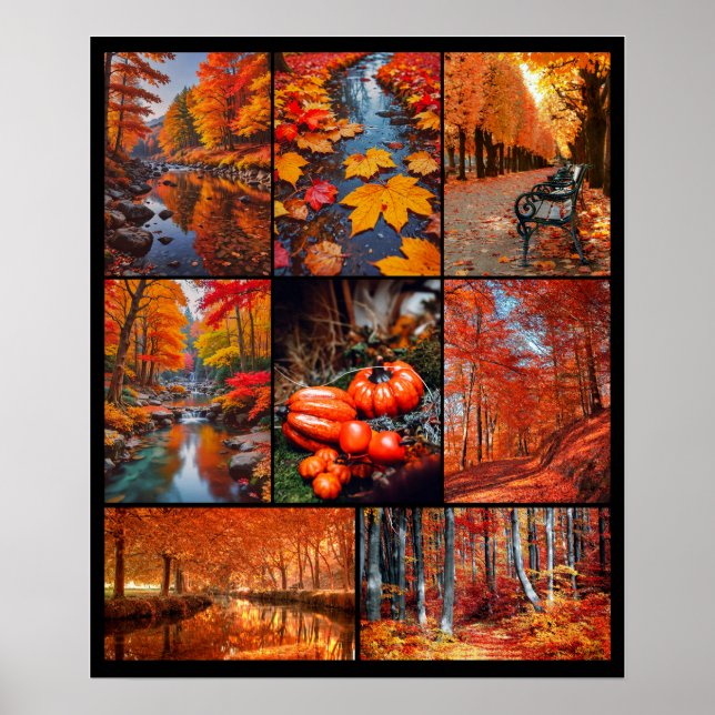 Collage de fotos paisajístico otoñal arte (Frente)