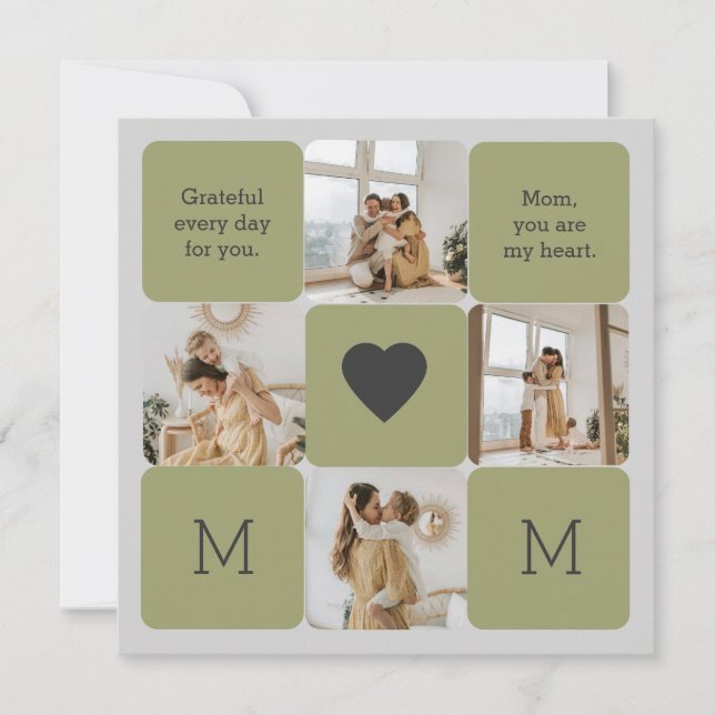 Collage de fotos para mamá - Tarjeta de saludo (Anverso)