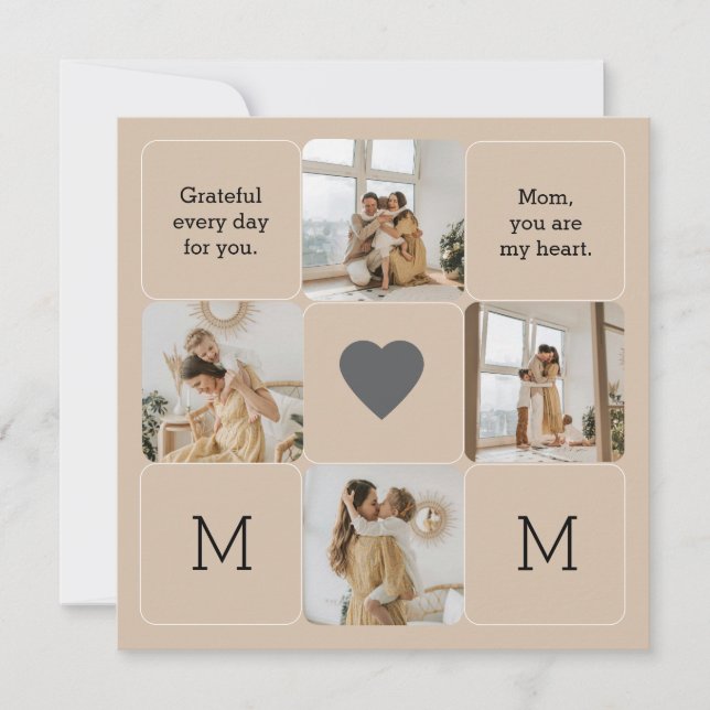 Collage de fotos para mamá - Tarjetas de felicitac (Anverso)