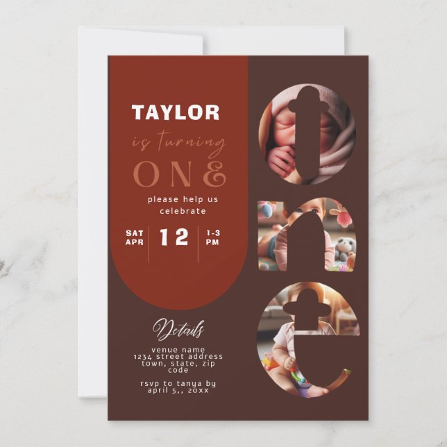 Collage de fotos personalizado 1ª invitación de cu (Anverso)