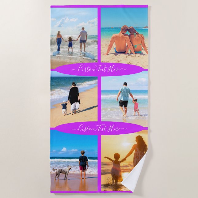 Collage de fotos personalizado Toalla de playa Tus (Anverso)
