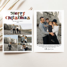 Collage de fotos retro colorido de navidad