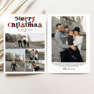 Collage de fotos retro colorido de navidad