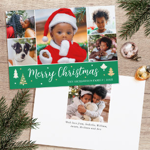 Collage de fotos verde de árbol de navidad de amar