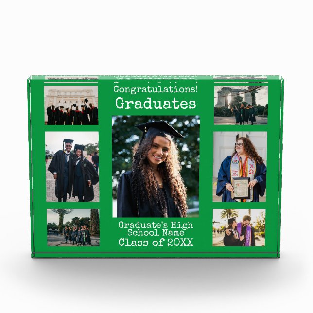 Collage de fotos Verde felicita a los graduados (Anverso)