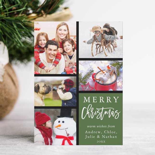 Collage de fotos Verde Moderno de Feliz Navidad (Subido por el creador)
