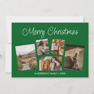 Collage de fotos Verde Moderno de Feliz Navidad
