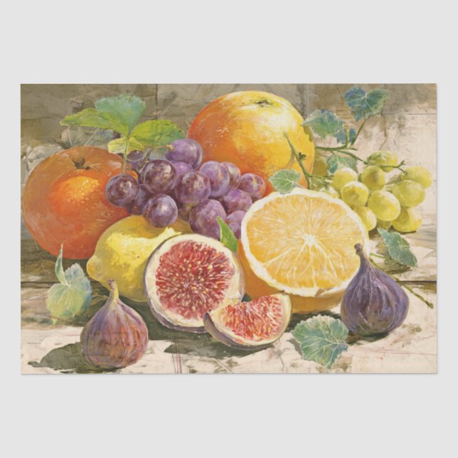 Collage de frutas de papel de seda de inspiración  (Anverso)