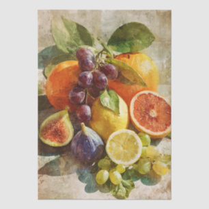 Collage de frutas de papel de seda de inspiración