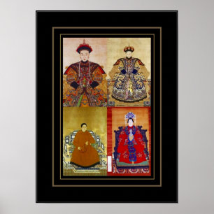 Collage de la emperatriz china de arte vintage pos