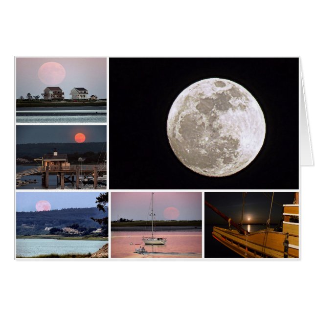 Collage de la Luna Llena sobre el puerto de Plymou (Anverso (Horizontal))