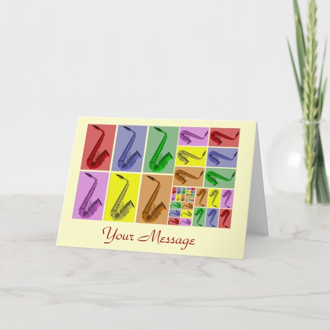 Collage de la tarjeta de patrón Fibonacci Saxophon (Anverso)