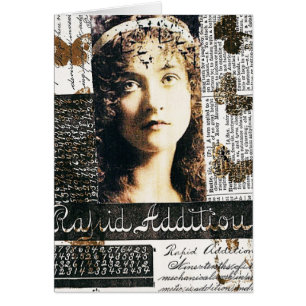 Collage de medios mixtos con la dama de Bonito