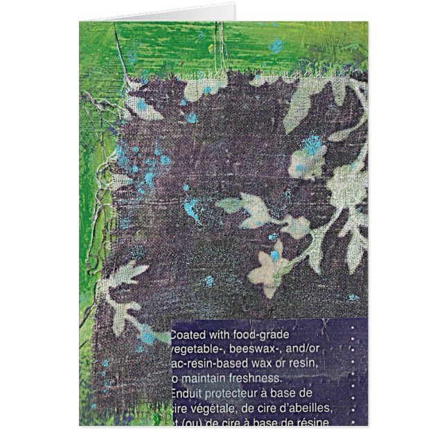 Collage de medios mixtos de color verde azul (Frente)