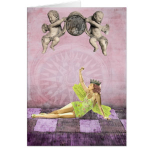 Collage de medios mixtos de hadas en todas las oca