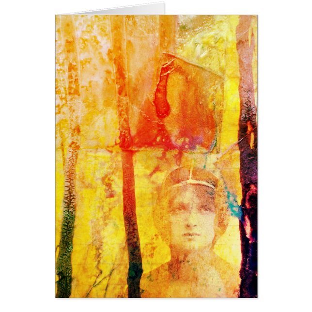 Collage de medios mixtos, tarjeta de saludo en bla (Frente)