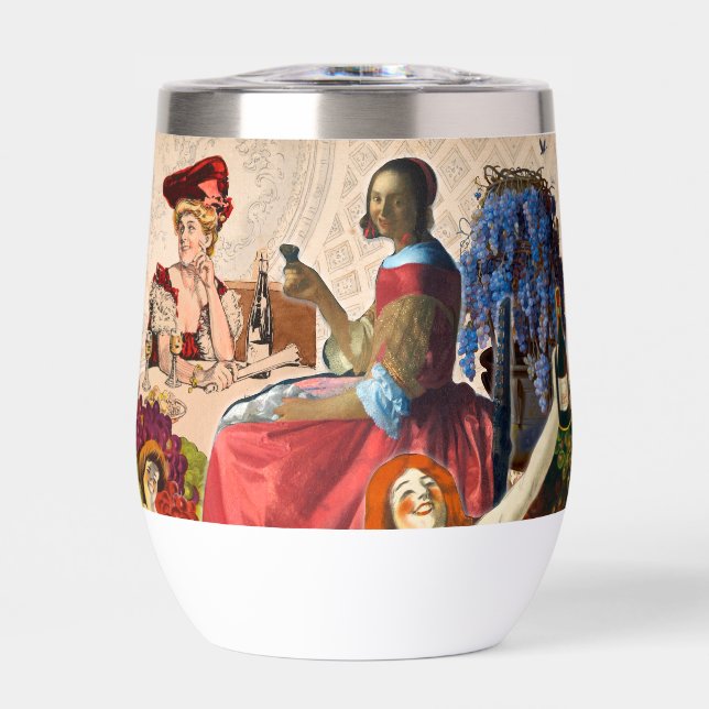 Collage de mujeres y vino (Frente)