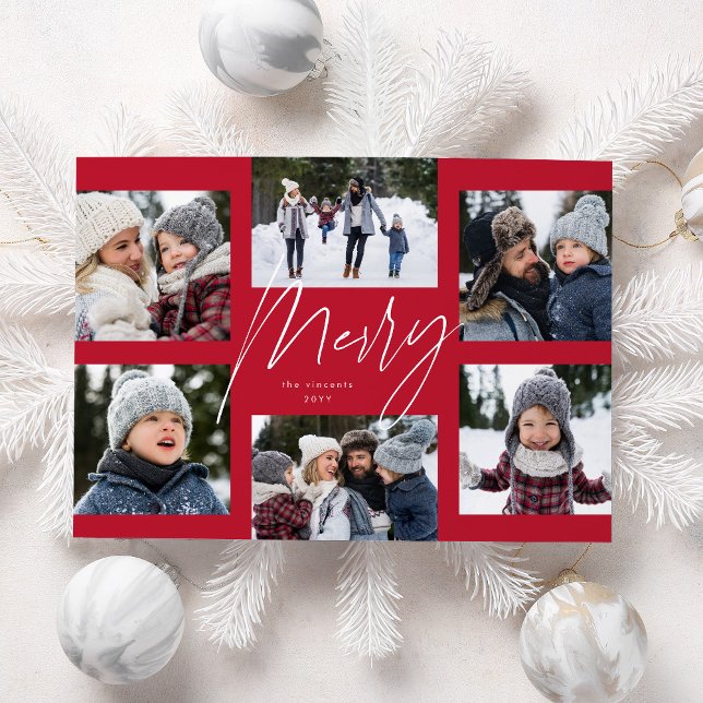Collage de Navidad con guión alegre moderno rojo 6 (Subido por el creador)